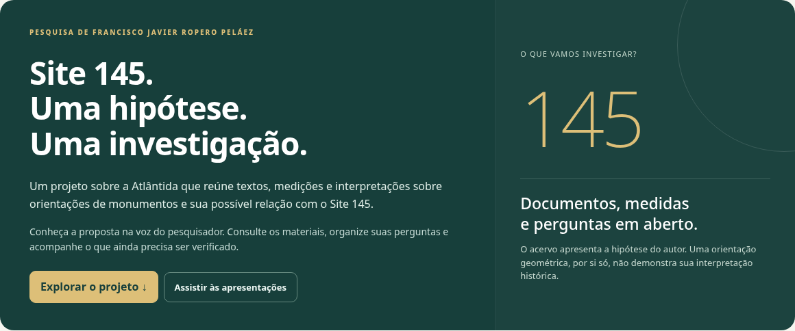 Tela da edição 4.0. A primeira página apresenta a pesquisa; os detalhes técnicos ficam nas camadas seguintes.